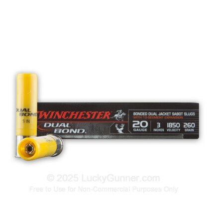 Large image of 20 Gauge Ammo - Winchester Dual Bond 3" 260gr Sabot Slug - 5 Rounds
