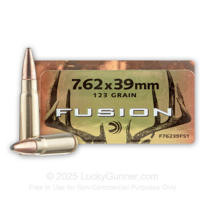 Large image of Premium Hunting 7.62x39mm 123 grain Federal Fusion Hunting Ammunition - 20 Rounds