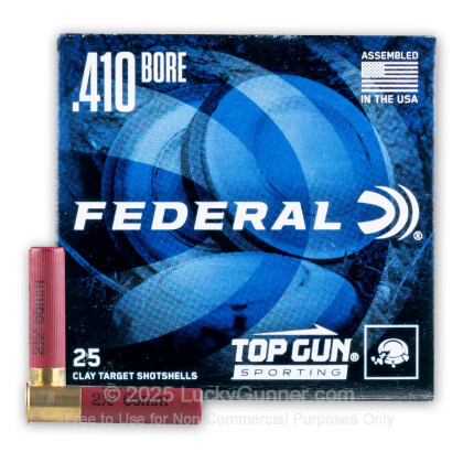 Large image of Cheap 410 Gauge Ammo For Sale - 2-1/2" 1/2oz. #9 Shot Ammunition in Stock by Federal Top Gun Sporting - 25 Rounds