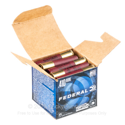 Large image of Cheap 410 Gauge Ammo For Sale - 2-1/2" 1/2oz. #9 Shot Ammunition in Stock by Federal Top Gun Sporting - 25 Rounds