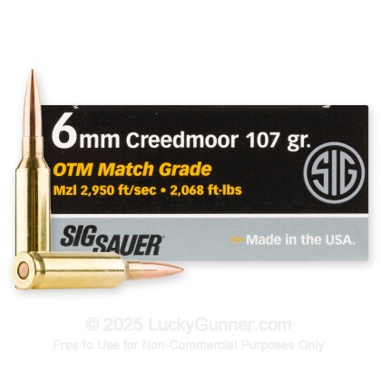 Image 1 of 6mm Creedmoor Ammo from SIG SAUER Image 1 of SIG SAUER 6mm Creedmoor Ammo
