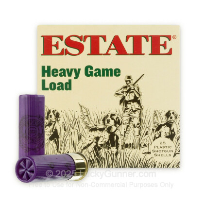 Large image of Cheap 16 Gauge Ammo For Sale - 2-3/4" 2-1/2 Dram 1 oz. #6 Shot Ammunition in Stock by Estate Heavy Game Load - 25 Rounds