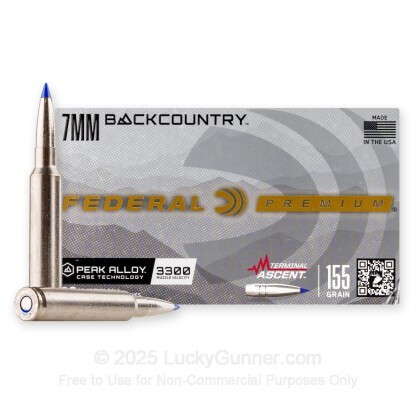 Large image of Federal 7mm Backcountry Ammo For Sale - 155 Grain Terminal Ascent - 20 Rounds