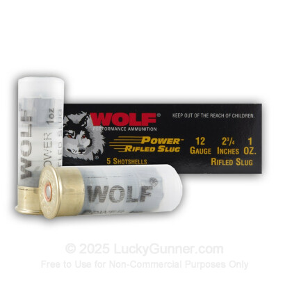 Large image of Bulk 12 ga Ammo For Sale - 2-3/4" 1 oz. Rifled Slug Low Recoil Ammunition by Wolf - 250 rounds