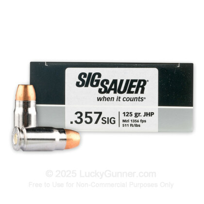 Large image of Premium Defensive 357 Sig Ammo For Sale - 125 gr JHP  - Sig Sauer V-Crown Ammunition In Stock - 20 Rounds