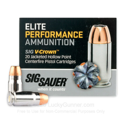 Large image of Premium Defensive 357 Sig Ammo For Sale - 125 gr JHP  - Sig Sauer V-Crown Ammunition In Stock - 20 Rounds