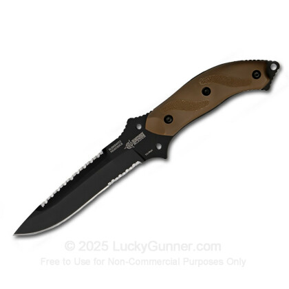 Large image of Blackhawk Nightedge Double-Serrated Fixed Blade Knife with Coyote Tan Handle For Sale