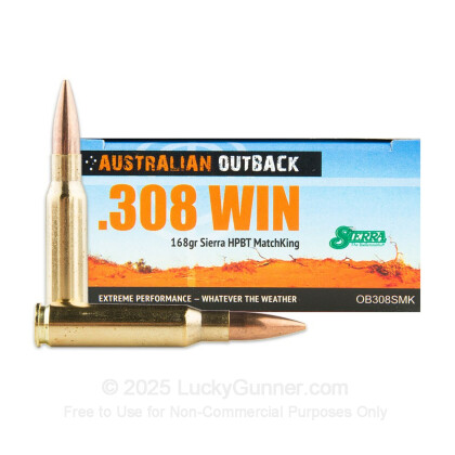 Large image of Cheap 308 Win - 168 gr HPBT Sierra MatchKing - Australian Outback - 20 Rounds