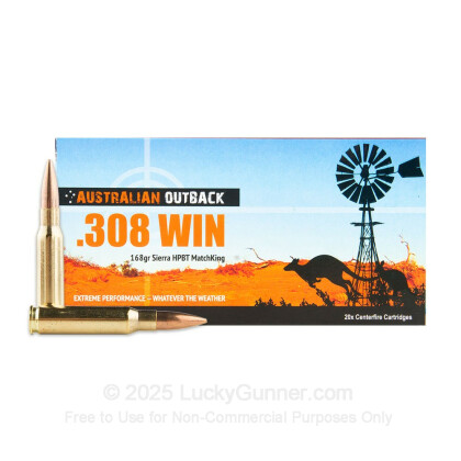 Large image of Cheap 308 Win - 168 gr HPBT Sierra MatchKing - Australian Outback - 20 Rounds
