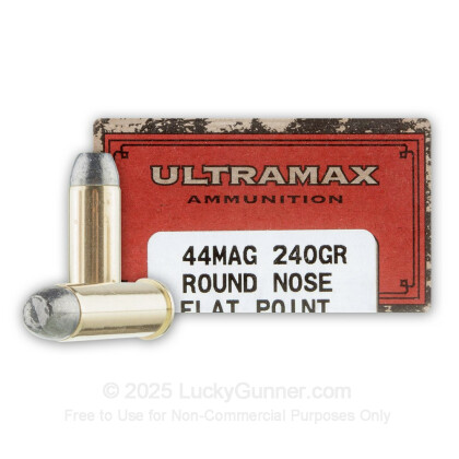 Large image of Cheap 44 Mag Ammo For Sale - 240 Grain LFN Ammunition in Stock by Ultramax - 50 Rounds