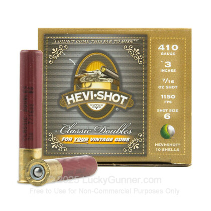 Large image of Premium 410 Gauge Ammo For Sale - 3" 7/16 oz. #6 Shot Ammunition in Stock by Hevi-Shot Classic Double - 10 Rounds