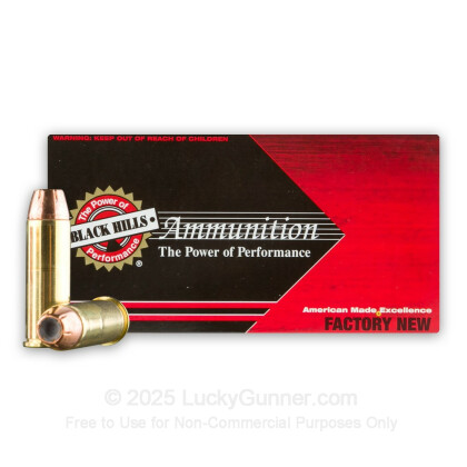 Large image of Premium 44 Mag Ammo For Sale - 300 Grain JHP Ammunition in Stock by Black Hills - 50 Rounds
