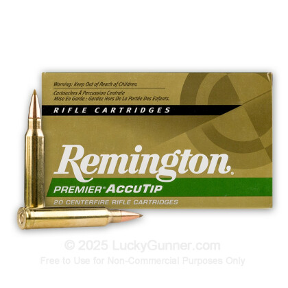 Large image of Premium 300 Winchester Magnum Ammo For Sale - 180 Grain Accutip Boat Tailed Ammunition in Stock by Remington Premier - 20 Rounds