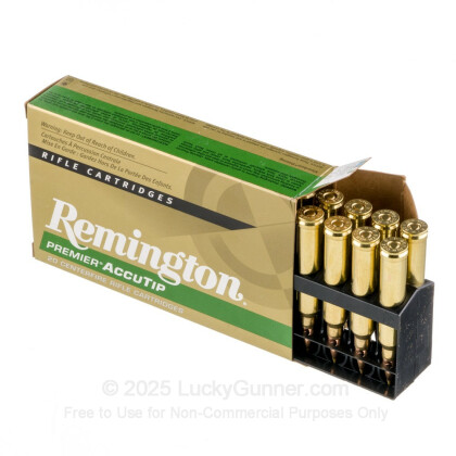 Large image of Premium 300 Winchester Magnum Ammo For Sale - 180 Grain Accutip Boat Tailed Ammunition in Stock by Remington Premier - 20 Rounds