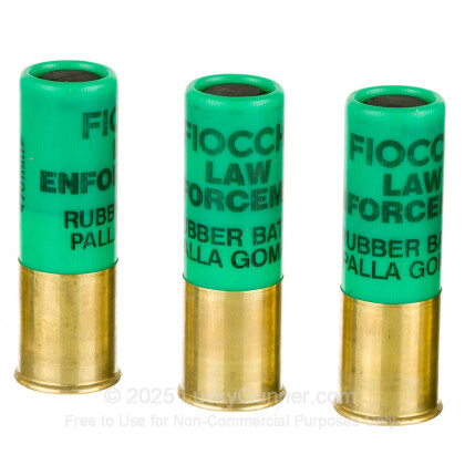 Large image of Premium 12 Gauge Ammo For Sale - 2-3/4” 74 Grain Less-Lethal Slug Ammunition in Stock by Fiocchi Rubber Baton - 10 Rounds