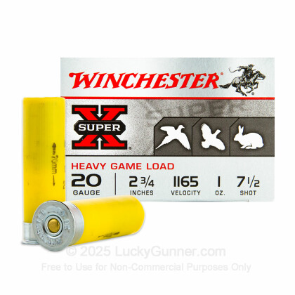 Large image of 20 Gauge Ammo - Winchester Super-X Heavy Game Load 2-3/4" #7.5 Shot - 25 Rounds
