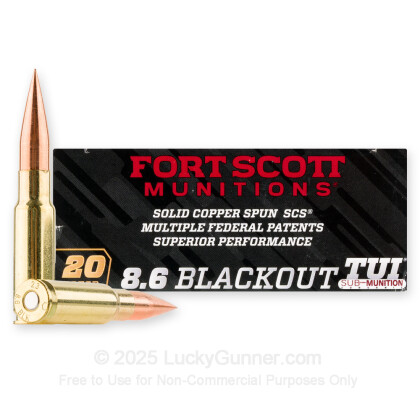 Large image of FSM 8.6 Blackout Ammo For Sale - 285gr TUI - 20 Rounds