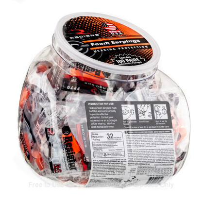 Large image of Bulk Earplug Dispenser Jar For Sale - Foam 32 NRR Earplugs in Stock by Radians Safety Resistor 32  - 100 Pair