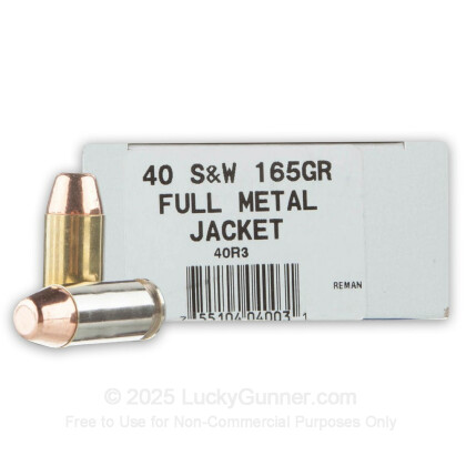 Large image of Cheap 40 S&W Ammo For Sale - 165 Grain FMJ Ammunition in Stock by Ultramax Remanufactured - 50 Rounds