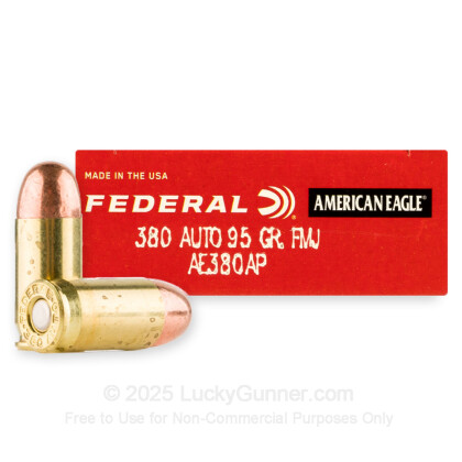 Large image of 380 Auto Ammo In Stock - 95 gr FMJ - 380 ACP Ammunition by Federal American Eagle For Sale - 1000 Rounds