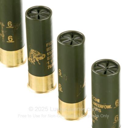 Large image of Cheap 12 Gauge Ammo For Sale - 3” 1-1/8oz. #6 Steel Shot Ammunition in Stock by Fiocchi - 25 Rounds