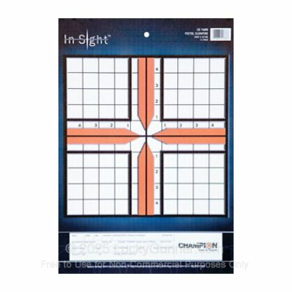 Large image of Champion Targets For Sale - In-Sight 25 Yard Pistol Sight-In Targets - 12 Pack