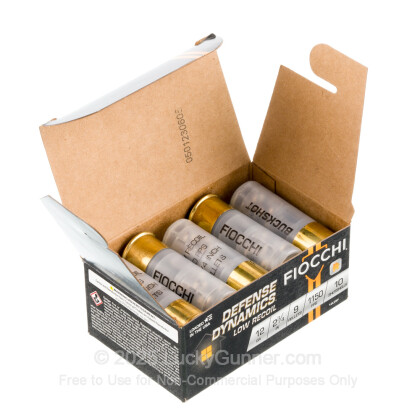Large image of Bulk 12 Gauge Ammo For Sale - 2-3/4” 9 Pellets #1 Buckshot Ammunition in Stock by Fiocchi Low Recoil - 250 Rounds