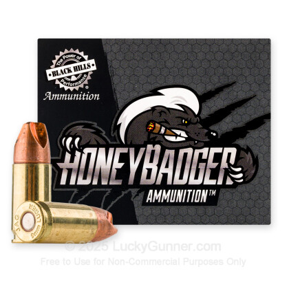 Large image of Premium 9mm Ammo For Sale - 125 Grain HoneyBadger Ammunition in Stock by Black Hills - 20 Rounds