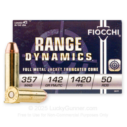Large image of Bulk 357 Mag Ammo For Sale - 142 Grain FMJ-TC Ammunition in Stock by Fiocchi - 1000 Rounds
