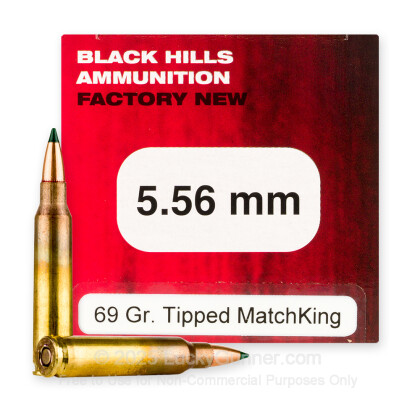 Large image of Premium 5.56x45 Ammo For Sale - 69 Grain TMK Ammunition in Stock by Black Hills - 50 Rounds