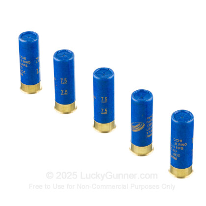 Large image of Cheap 12 Gauge Ammo For Sale - 2-3/4” 1-1/8oz. #7.5 Shot Ammunition in Stock by Fiocchi Paper Little Rino - 25 Rounds