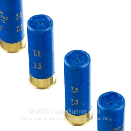 Large image of Cheap 12 Gauge Ammo For Sale - 2-3/4” 1-1/8oz. #7.5 Shot Ammunition in Stock by Fiocchi Paper Little Rino - 25 Rounds