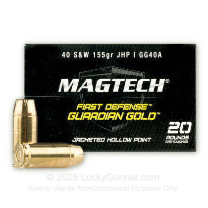 Large image of 40 S&W Ammo - 155 gr JHP - Magtech Guardian Gold 40 S&W Ammunition - 20 Rounds