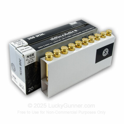 Large image of 308 Ammo For Sale - 180 gr Nosler Partition - Sellier & Bellot Ammo Online
