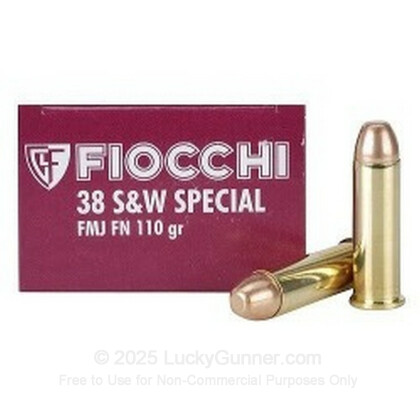 Large image of 38 Special Ammo For Sale - 110 gr +P FMJ Fiocchi Ammunition In Stock