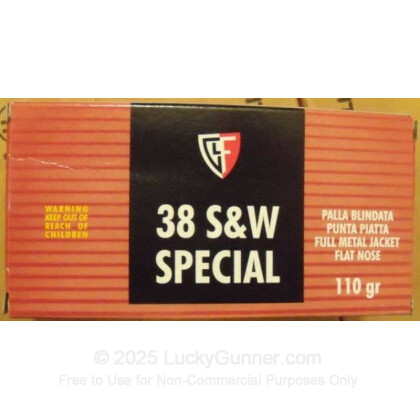 Large image of 38 Special Ammo For Sale - 110 gr +P FMJ Fiocchi Ammunition In Stock