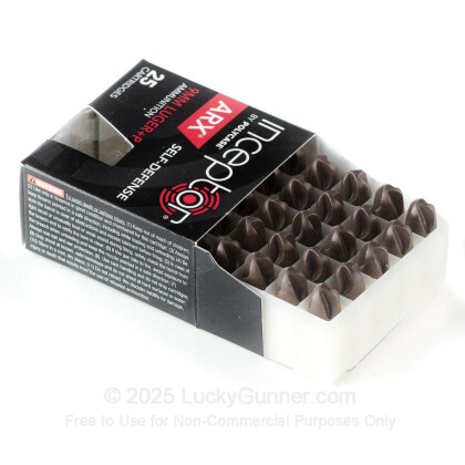 Large image of Premium 9mm Ammo For Sale - 80 Grain Inceptor ARX Ammunition in Stock by PolyCase - 25 Rounds