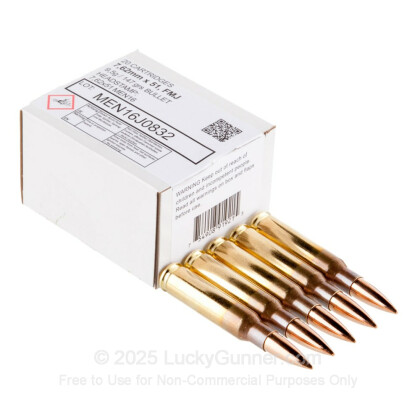 Large image of Premium 7.62x51mm Ammo For Sale - 147 Grain FMJ Ammunition in Stock by MEN - 20 Rounds