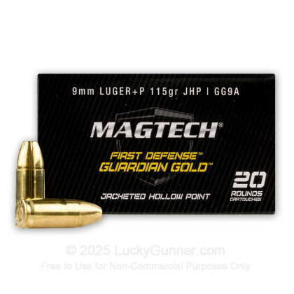 Large image of 9mm Luger Ammo For Sale - 115 gr +P JHP Magtech Guardian Gold Defense Ammunition In Stock