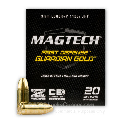 Large image of 9mm Luger Ammo For Sale - 115 gr +P JHP Magtech Guardian Gold Defense Ammunition In Stock