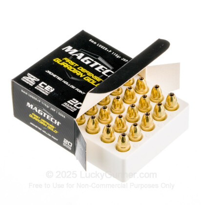 Large image of 9mm Luger Ammo For Sale - 115 gr +P JHP Magtech Guardian Gold Defense Ammunition In Stock