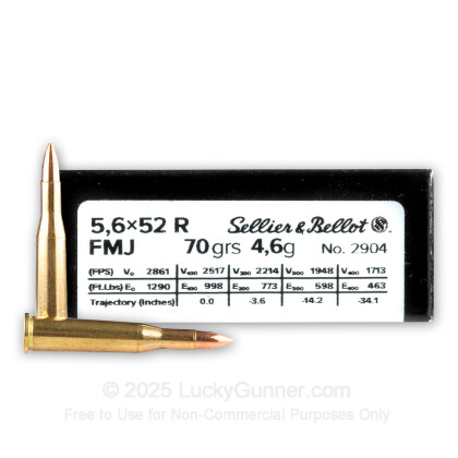 Image 1 of Sellier & Bellot 5.6x52 Rimmed Ammo