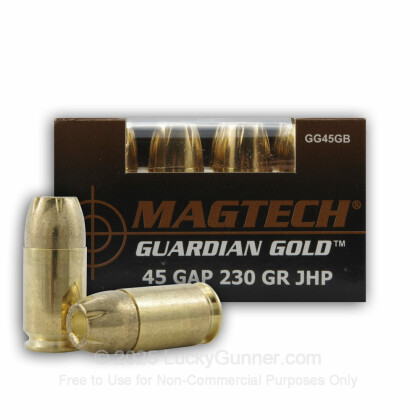 Large image of Cheap 45 GAP Ammo For Sale - 230 gr JHP - Magtech Guardian Gold Ammunition In Stock - 20 Rounds