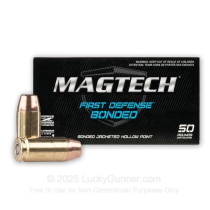 Large image of Cheap 40 S&W Ammo For Sale - 155 Grain Bonded JHP Ammunition in Stock By Magtech First Defense - 50 Rounds
