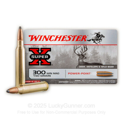 Large image of Cheap 300 Winchester Magnum Ammo For Sale - 150 Grain Power-Point Ammunition in Stock by Winchester Super-X - 20 Rounds
