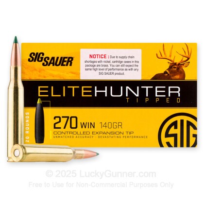 Large image of Sig Sauer 270 Ammo For Sale - 140 Grain Polymer Tip – 20
