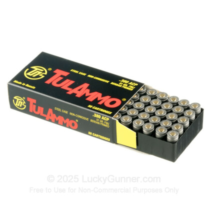 Large image of 380 Auto Ammo In Stock - 91 gr FMJ - 380 Auto Ammunition by Tula Cartridge Works For Sale - 50 Rounds