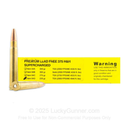 Image 1 of Buffalo Bore .375 H&H Magnum Ammo