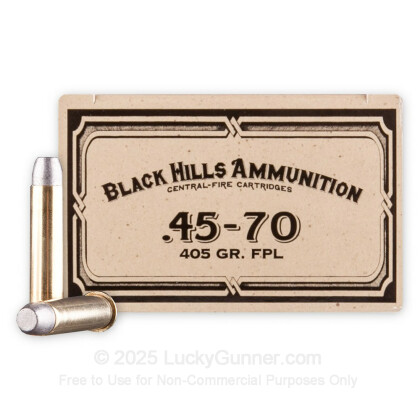 Large image of Premium 45-70 Ammo For Sale - 405 Grain LFP Ammunition in Stock by Black Hills Ammunition - 20 Rounds