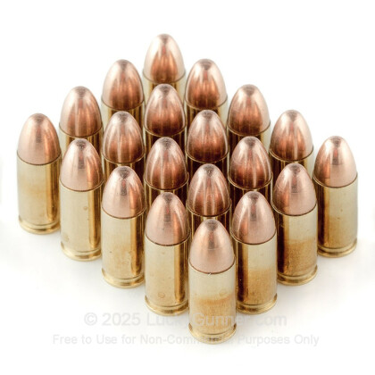 Large image of Premium 9mm Ammo For Sale - 115 Grain FMJ Ammunition in Stock by Black Hills - 20 Rounds